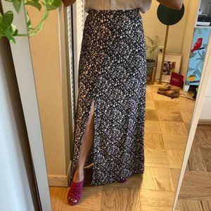 Floral Black & White Modcloth Maxi Skirt NWT